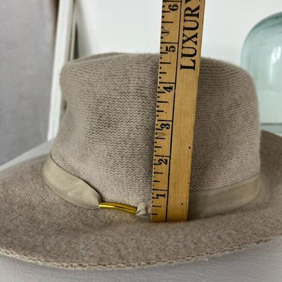 Anna & Ava Hat Womens Beige Knit Wool Blend Floppy Panama One Size - Picture 10 of 11